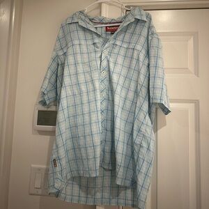 simms blue fishing shirt size XXL